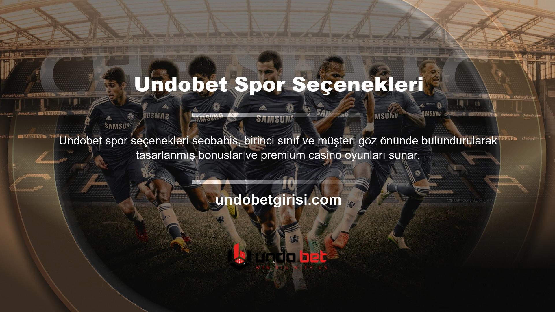 Tenis, voleybol, futbol ve yüzme gibi tüm favori spor etkinliklerini Undobet Sports bahislerinde bulabilirsiniz